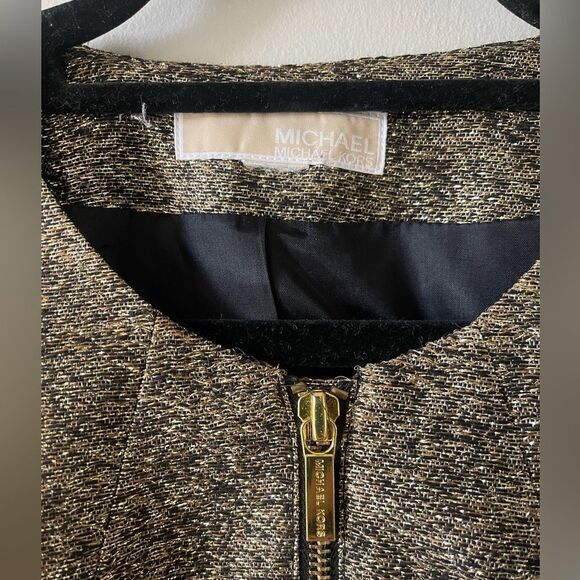 Michael Michael Kors Tweed Pattern Silk Blend Evening Jacket Size 8 - Picture 7 of 7